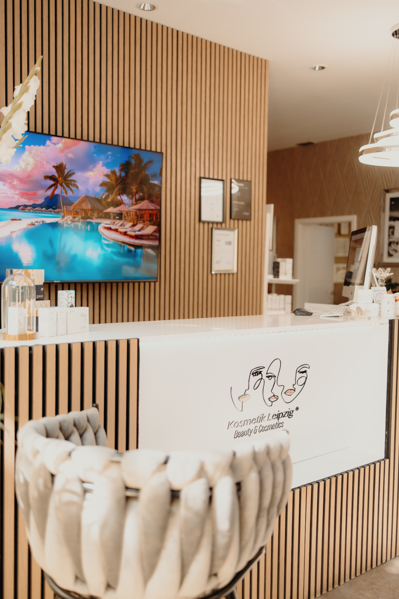 Empfangsbereich des Kosmetikstudios Leipzig